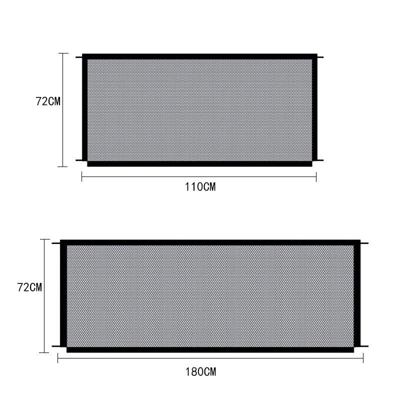 No Punching Pet Fences Dogs Folding Mesh Playpen Transparent Stairs Protective Door Breathable 4Pcs Hook Parts Safety Isolation