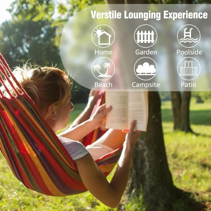 Ultra-Strong Single-Person Canvas Hammock – Lightweight Camping Gear with Carry Bag