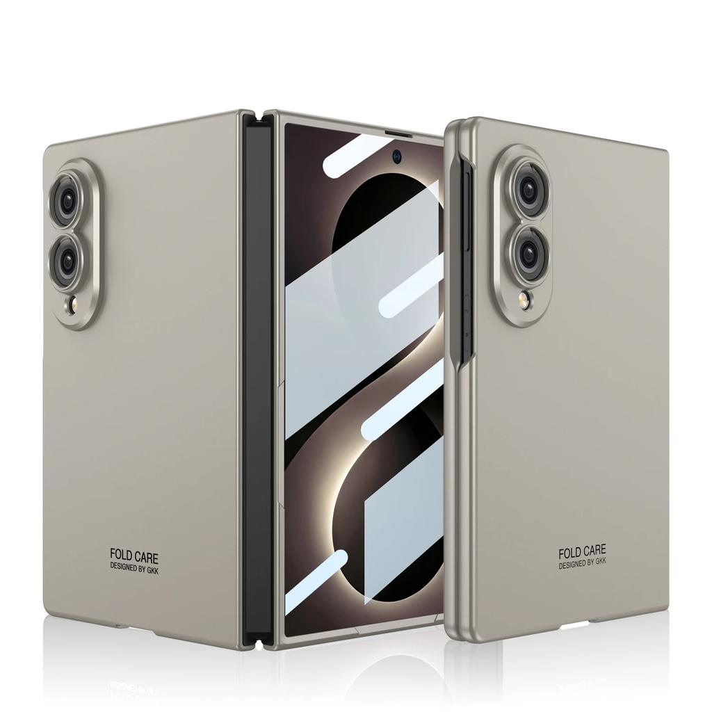 Hand Feel Casing For Samsung Galaxy Z Fold 8 Wide Case Protective with Front film Metal Feel Mobile Phone Back Cover