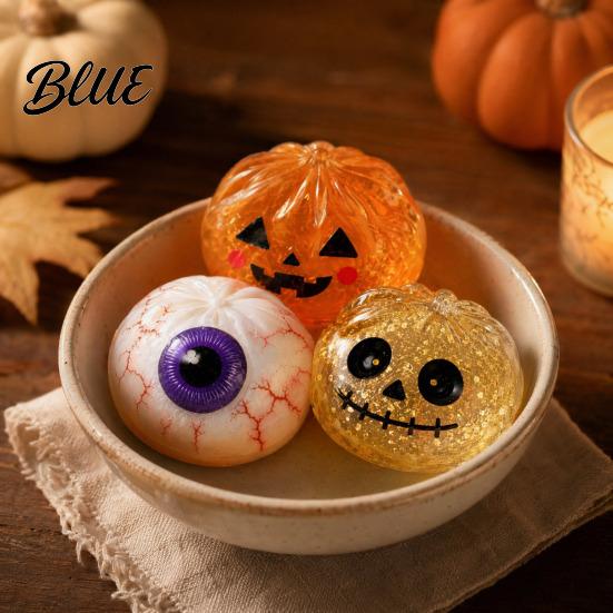 Angstlösende Schreibtischspielzeuge Halloween Glitzer Quetschball Stressball TPR Langsam aufsteigendes Fidget Toy Geschenk für Kinder Geist Kürbis Augapfel Knödel