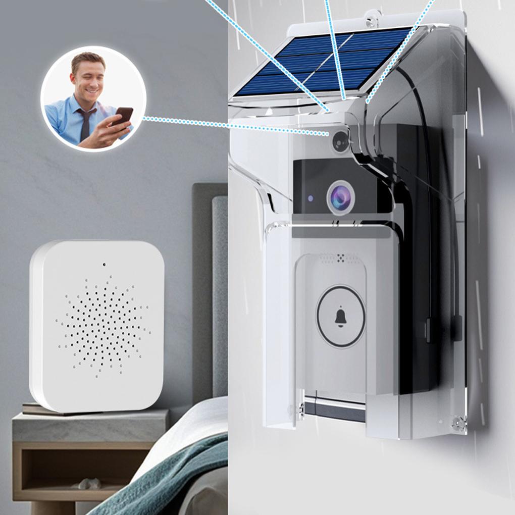 Wireless Doorbells Solar Charge Cover Digital Door Peepholes Wifi Security Camera Intercom Video Smart Ring Door Bell Waterproof
