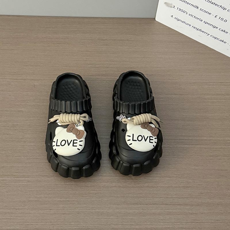 Fashion hole shoes spring and summer new non-slip garden shoes EVA outer wear women's cool slippers thick-soled beach DIY bag