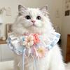 New Luxury Pullover Pet Saliva Towel Sweet Lace Princess‑Style Elastic Bib Scarf for Ragdoll Cats