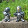 Medieval Fantasy Resin Gnome Knight Sculptures Decorative Miniature Artworks For Home And Garden