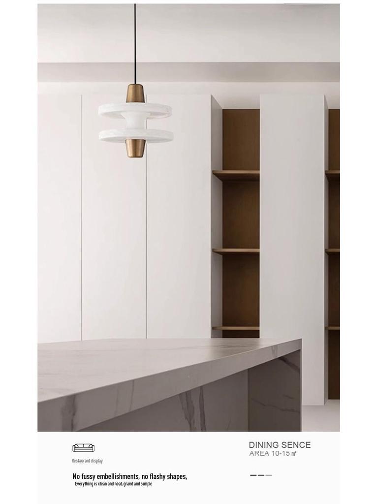 Nordic Designer Small Alabaster Pendant Light for Villa, Study, Tea Room, Restaurant, Bar, Bedroom, and Bedside