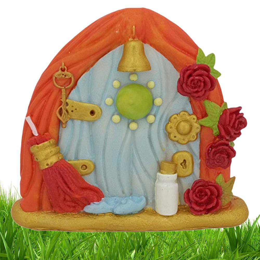 Fairy Garden Door Statue Gnome Miniature House Doors Miniature Fairy Garden Outside Decor Accessories For Balcony Garden Boats