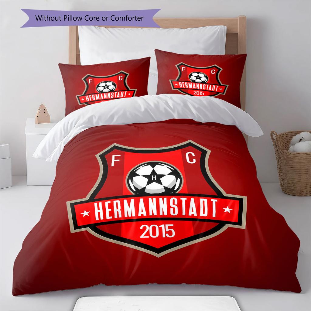 FC Hermannstadt Bedding Quilt Set Quilt Cover Pillowcase Home Decoration Birthday Gift (1 * duvet cover + 2 * pillowcase, without core)