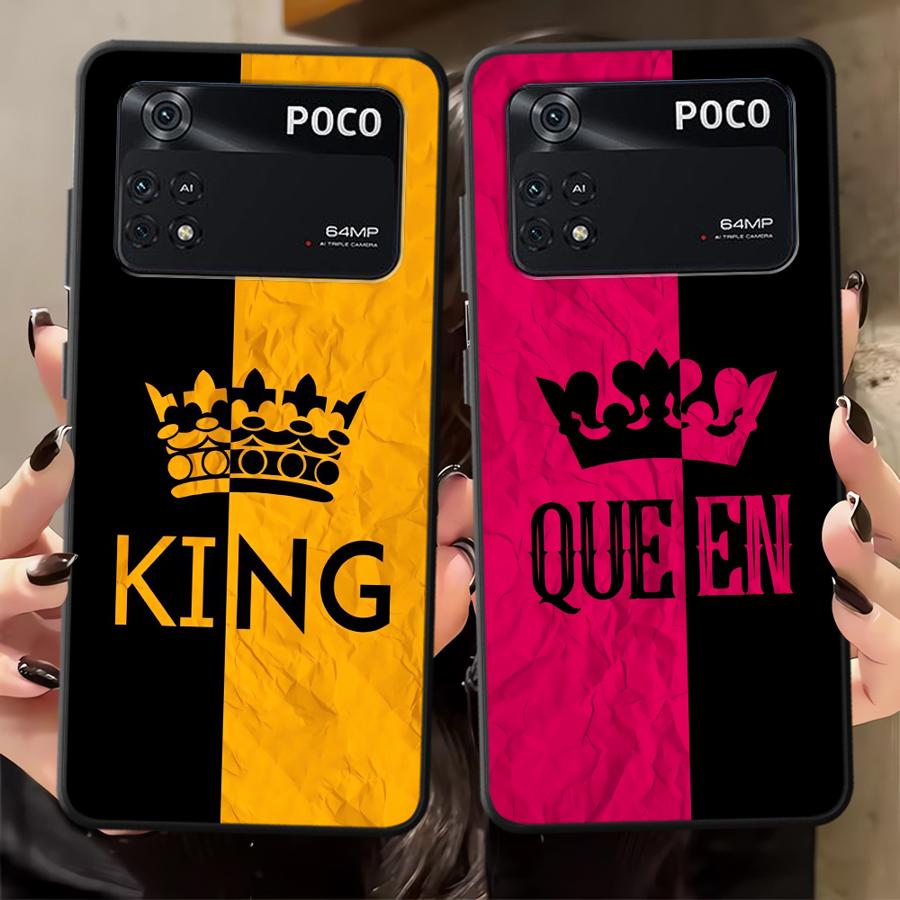 Case for Xiaomi Poco F8 C61 C75 C71 M5 F1 X3 X4 X5 X7 Pro M3 M4 M7 F3 C50 Funda Phone Cover Crown Letters