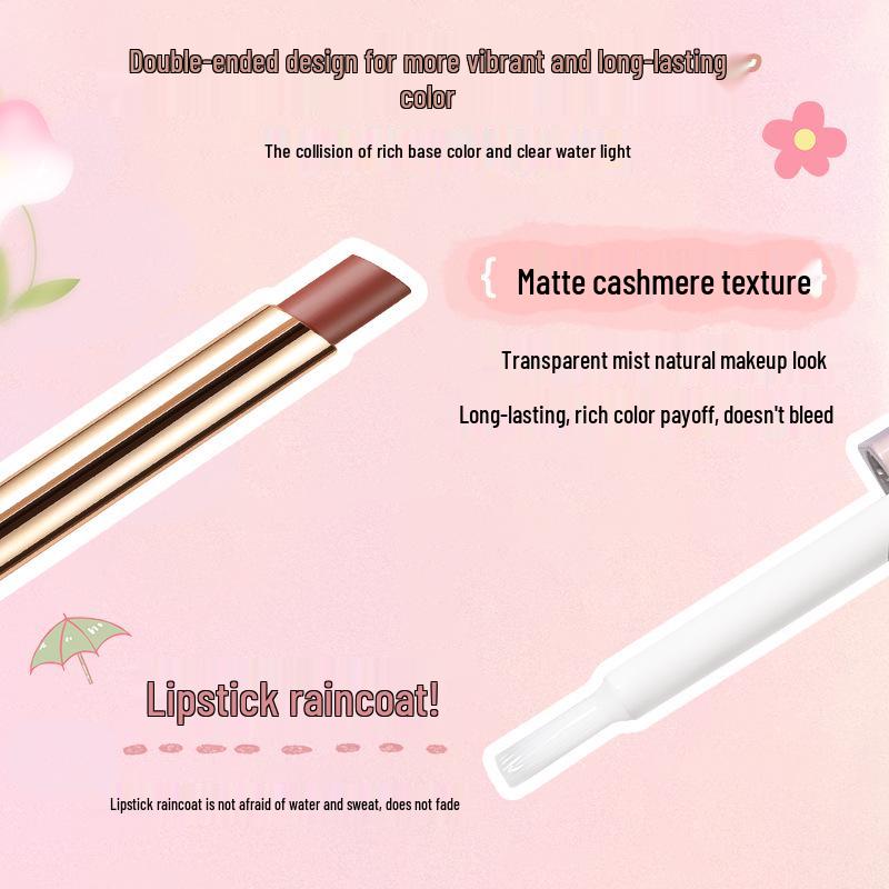 NOVO5753 Silky Mist Waterproof Lipstick: Long-Wearing, One-Swipe, Transfer-Resistant.