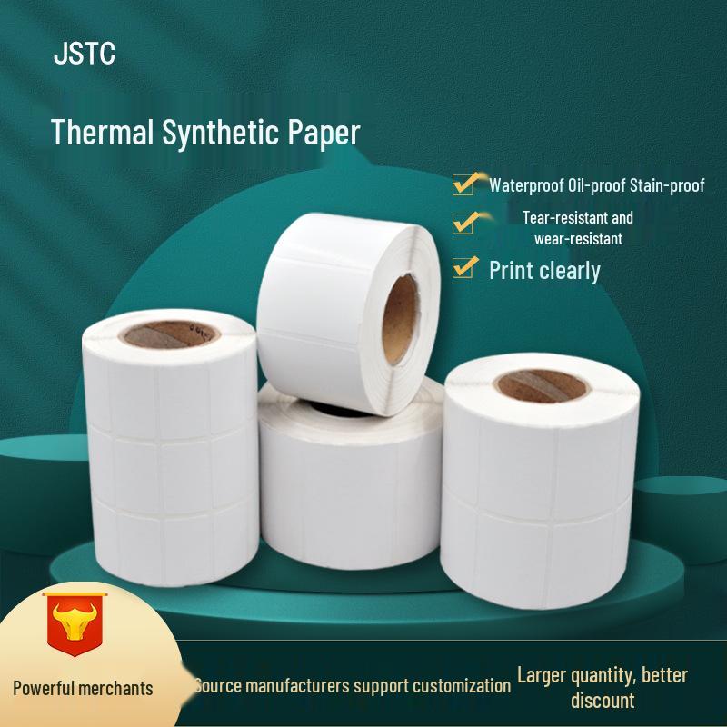 Thermal Synthetic Adhesive Labels: Water-Based Glue & Synthetic Paper for Thermal Printing 50mmx30mm 800 sheets