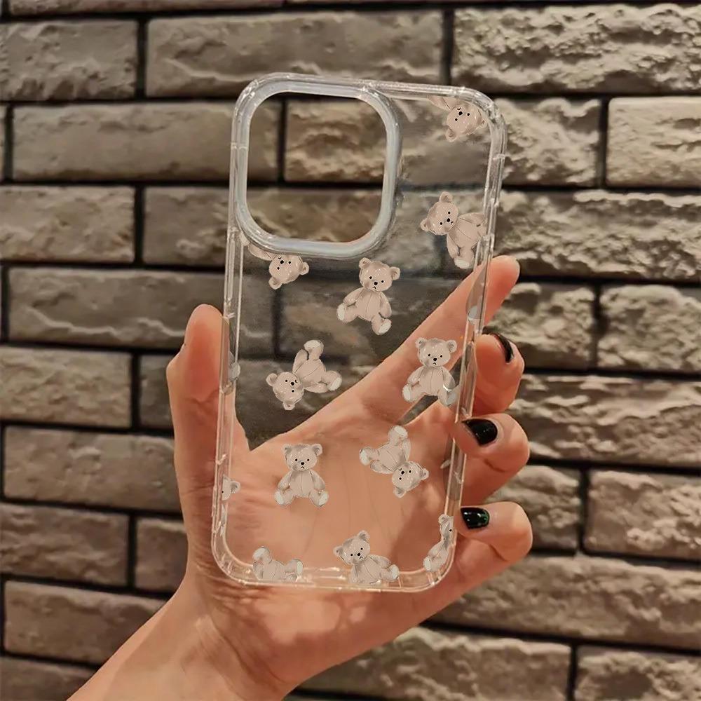 Entzückendes Bären-Design Klare Handyhülle für iPhone 17 16 11 14 13 12 15 Pro Max XS XR X 7 8 Plus 17Air Hülle Bestes Geschenk für Freunde