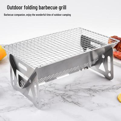 Nowy Przenośny Składany Grill Barbecue na Węgiel Drzewny ze Stali Nierdzewnej na Zewnątrz na Dziedziniec