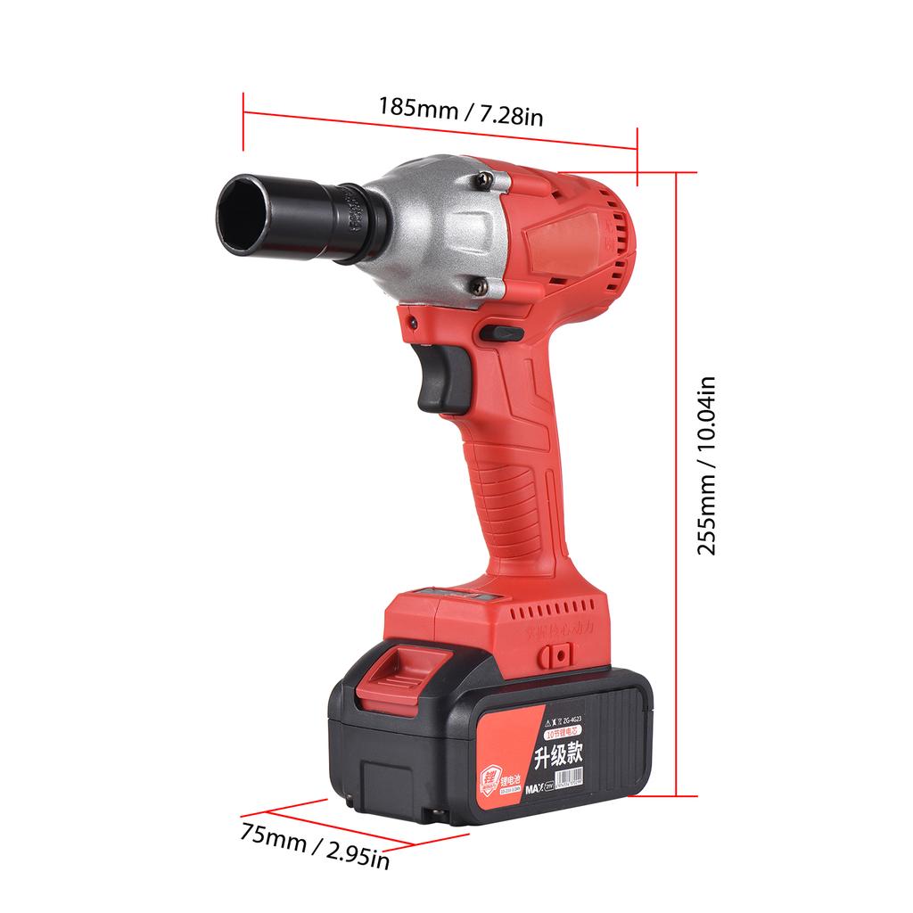 21 V kabelloser bürstenloser Schlagschrauber mit 1/2-Zoll-Bohrfutter, 320 Nm Drehmoment, 1980 W Handschrauber-Set