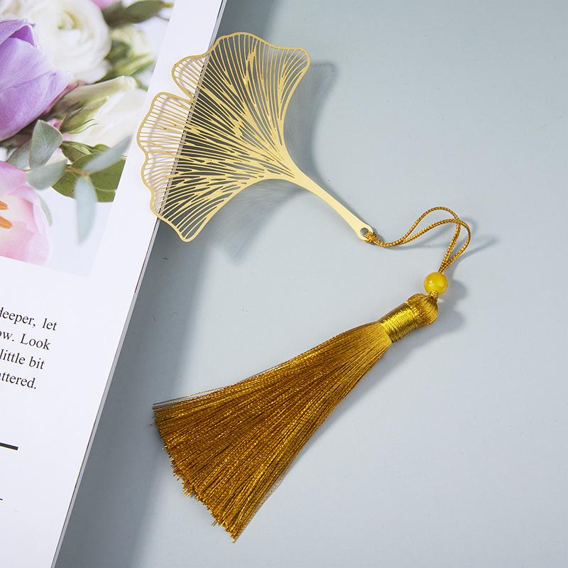 Student Chinese Style Stationery Retro Bookmarks Hollow Ginkgo Biloba Maple Leaf Lotus Vein Book Marks Gifts