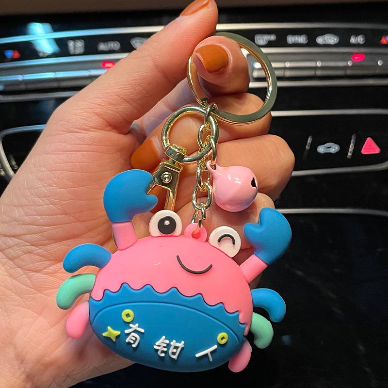 Genuine Crab Keychain: Resin Figure Exquisite Cute Couple Pendant for Car or Backpack Single OPP Bag Packaging