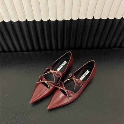 Allround Niedrige Absätze Spitzschuh Sommerschuhe Damen Damenschuhe Schleife Herbst Casual Sneaker 2024 Neu Kleid Schmetterling Herbst