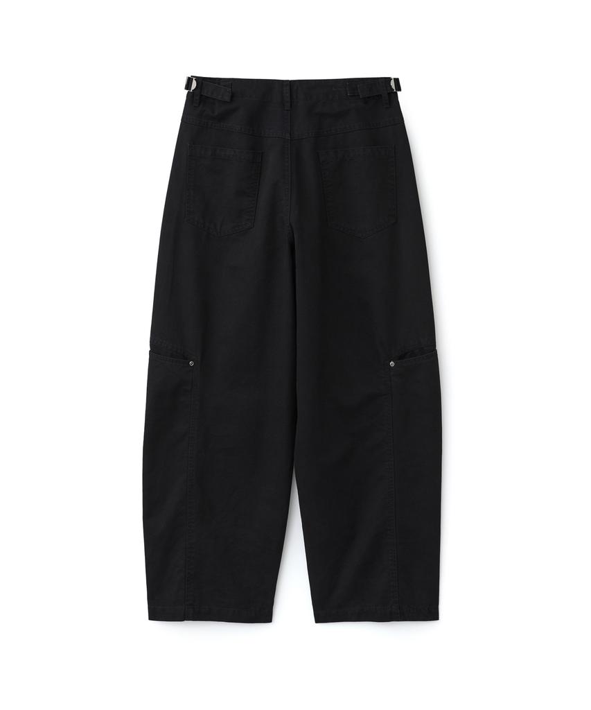 AOTT Washed Western Semi-Balloon Cotton Pants Black