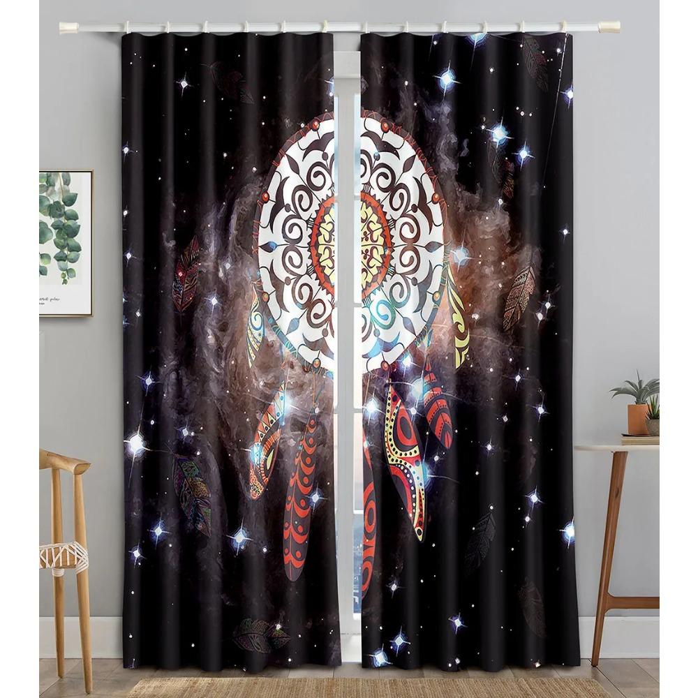 Ready-made Luxurious Dream Catcher Lightweight Window Panel Drapes For Kids Bedroom Living Room Bathroom Kicthen Door Hall Home2Pieces On Sale