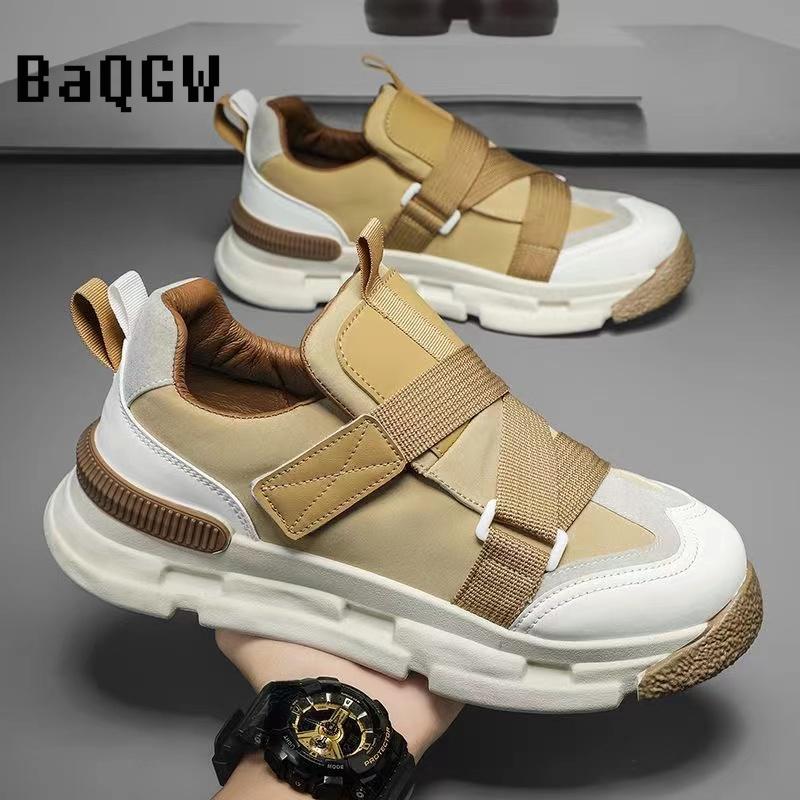 Fashion Designer Loafers Shoes Chunky Sneaker Fashion Casual Microfiber Leather Running Shoes Breathable Color Block Non-slip Shoes