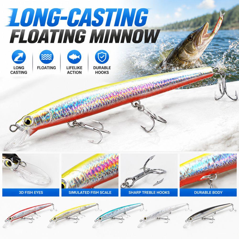 Wide Tongue Depressor Simulated Fish Body 3D Bionic Fish Eyes Hard Bait Freshwater Fishing