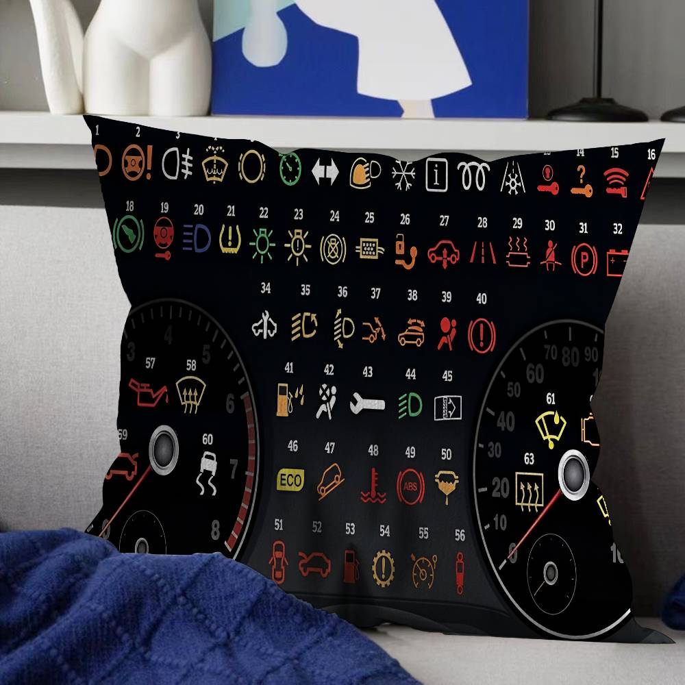 Car Dashboard Pattern Cushion Cover Pillow Cover Decor Pillowcase Printed Cushion Case for Couch