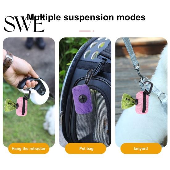 Lightweight Pet Waste Bag Holder Dispenser Zipper Closing Crossed Drawers with Hanging Fashionable Poop Hook Trendy Convenient Dog Pickup Solution