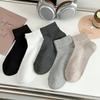 Men's Spring and Summer Thin Casual Solid Color Comfortable Low Help Sweat Breathable Short Tube Cotton Socks