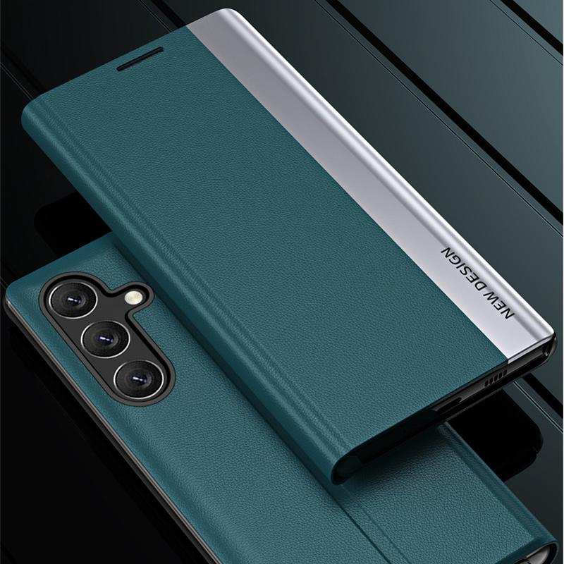 6D Plating Leather Phone Shockproof Case For Samsung Galaxy S25FE S24 S25 Ultra S23 S21 S22 Plus 5G Full Protection Magnetic Flip Book Stand Cover
