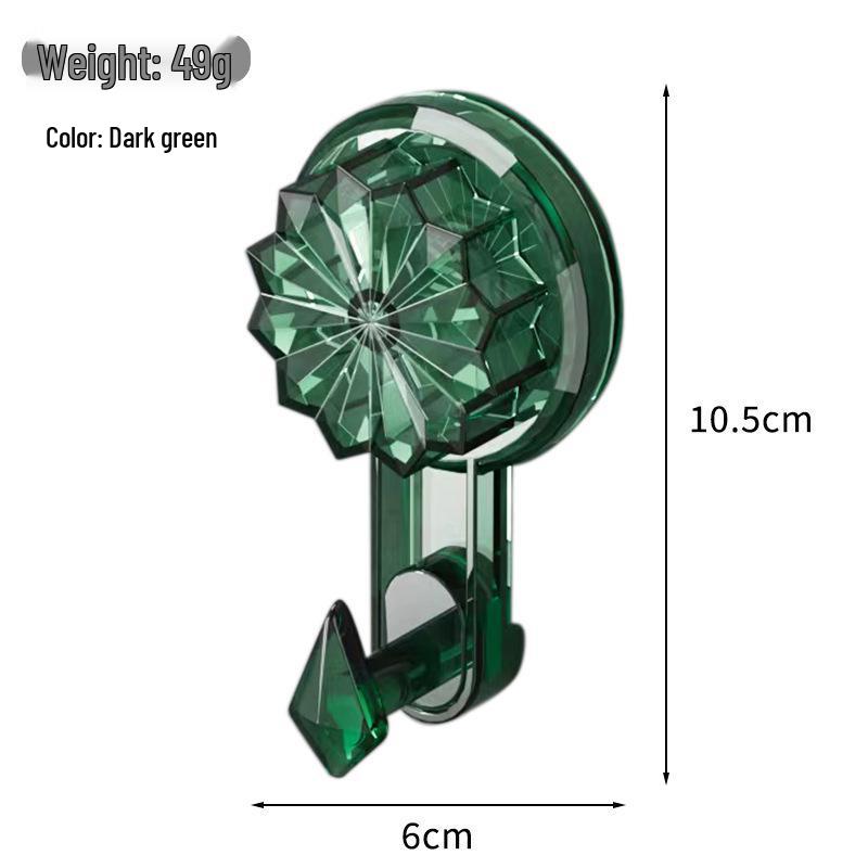 Luxury Strong Suction Cup Hook: No-Drill Diamond Design for Clothes, Bags, Keys, and Bathroom Use
