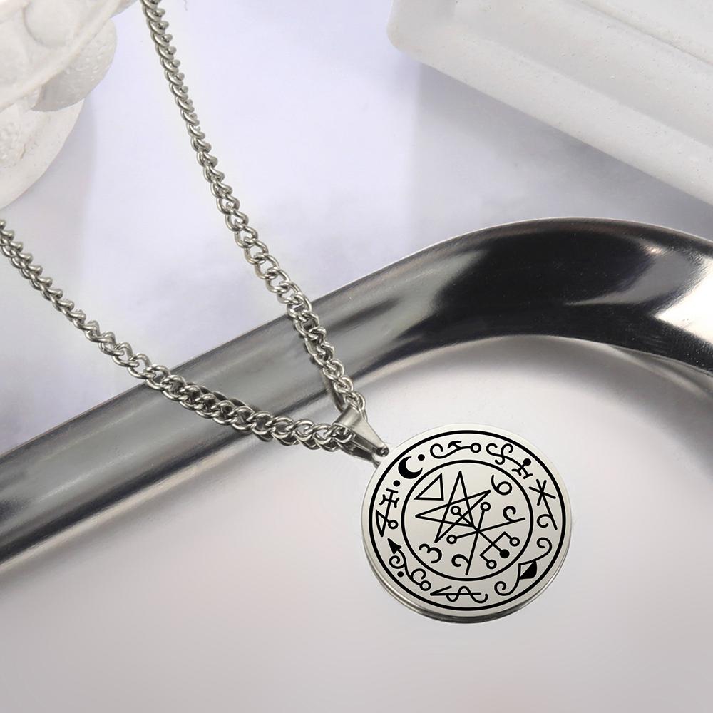 Dawapara Sigil of Lilith Necklace Seal Supernatural Amulet Stainless Steel Gothic Pagan Jewelry Religious Gift