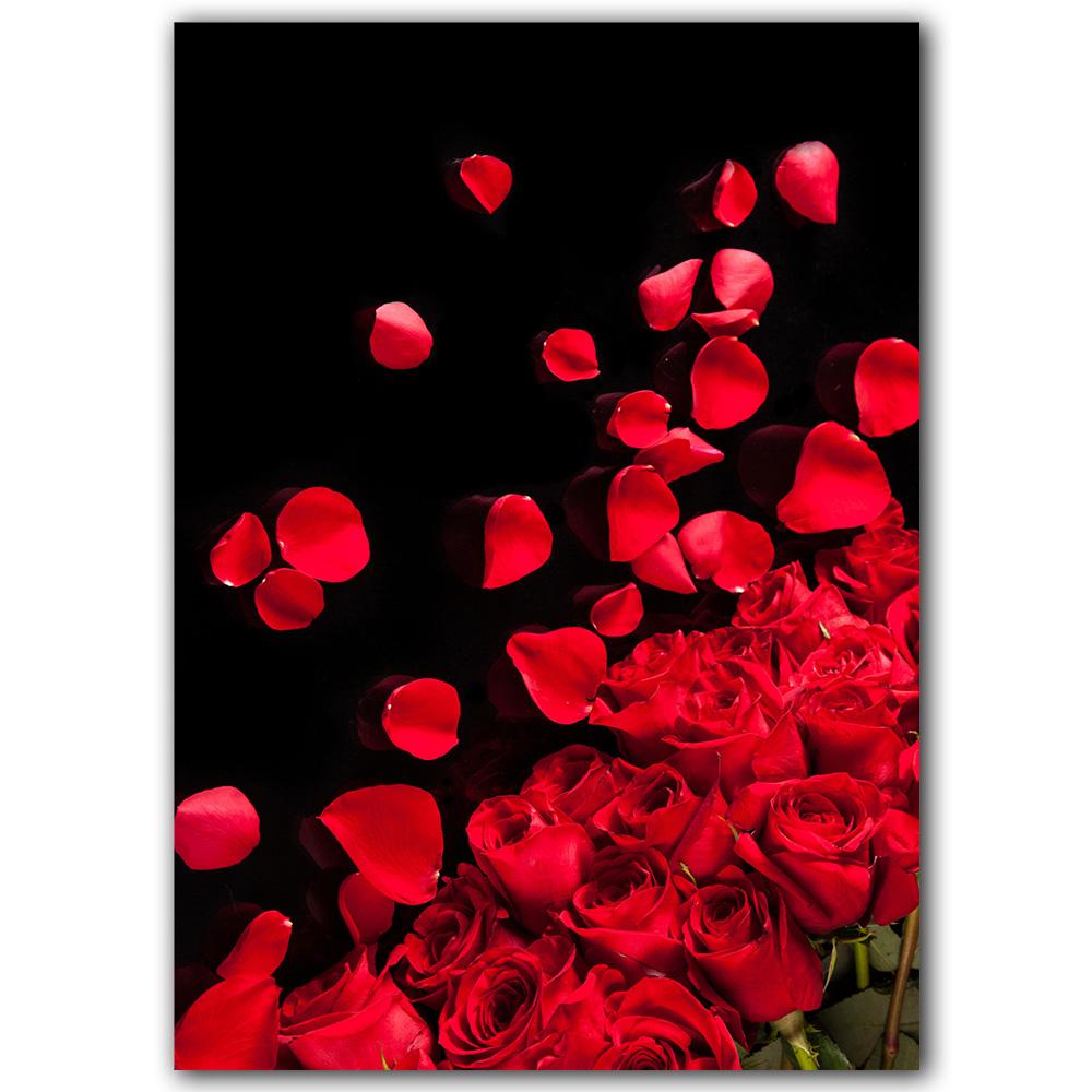 Modern Romantic Red Rose Petals Posters and Prints Canvas Painting Nordic Wall Art Pictures for Living Room Home Decoration