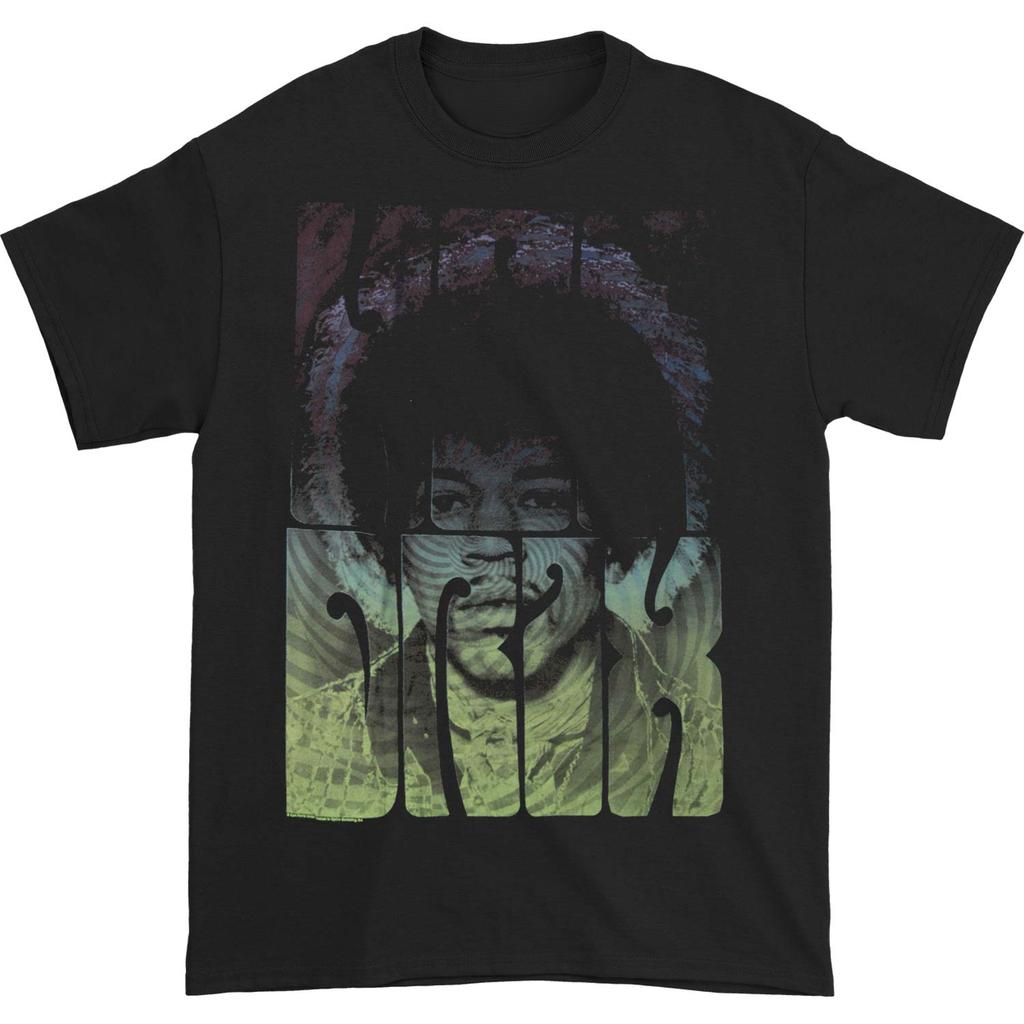 Jimi Hendrix Swirly Text Band TShirt Cotton Graphic Tee Unisex Women Summer Streetwear