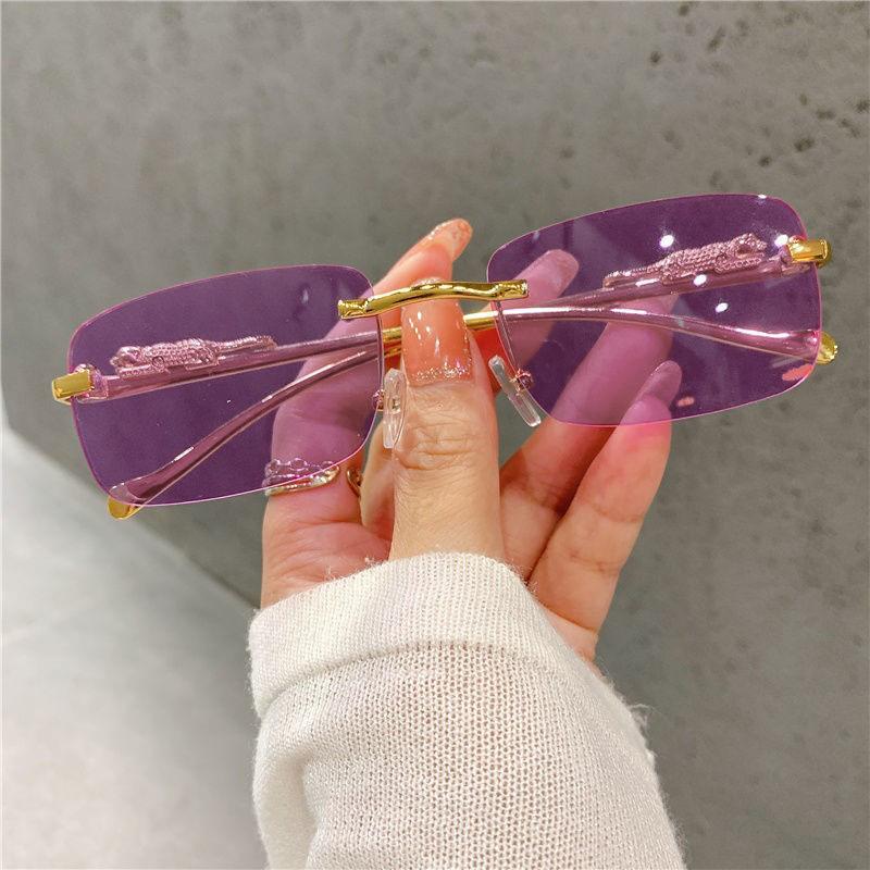 Vintage Sunglasses Rimless Cut Edge Sunglasses Fashion Designer Shades Luxury Sunglass Man UV400 Lunettes eil Homme