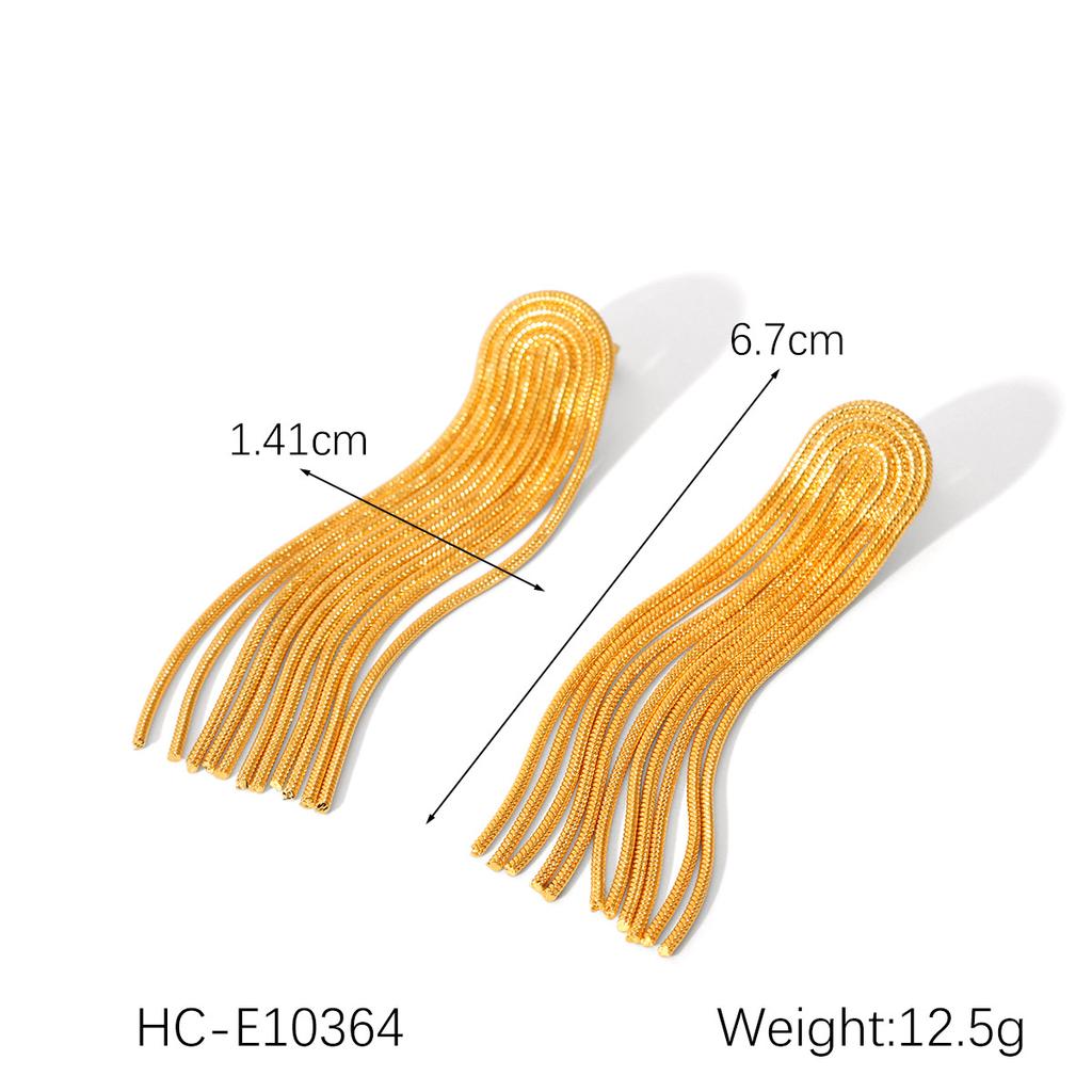 Luxury Tassel Earrings Hypoallergenic Titanium Steel Women's Earrings Fade Resistant Elegant Dangle Earrings