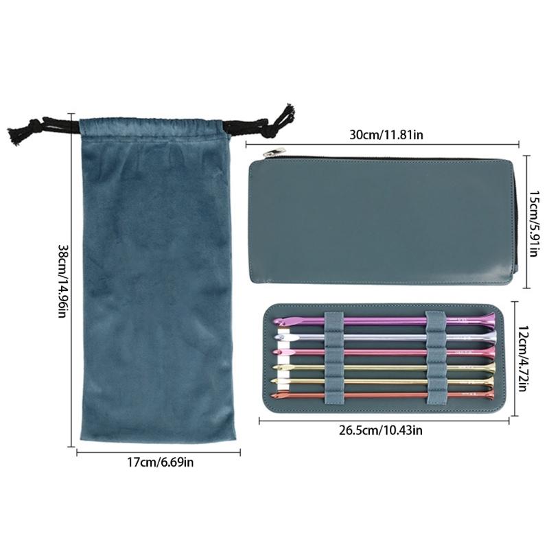 6Pcs Colorful Aluminum Knitting Needle 5.0mm-10mm Afghan Tunisian Crochet Hook For Sweater Scarf Bag Yarn Crafting