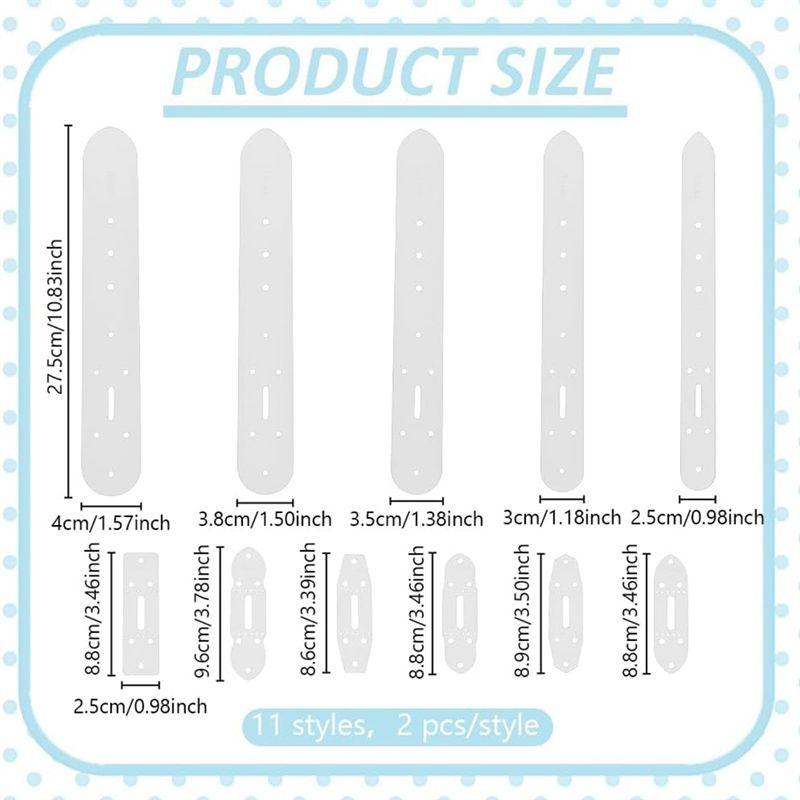 ABIY Leather Templates 22 Pcs 11 Styles PVC Patterns For DIY Supply For Belt Holes Punching Crafting Tools