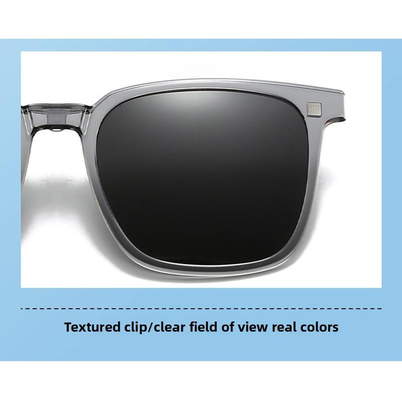 6 IN 1 Magnetic Clip-on Sunglasses for Daily Use Tinted Lens Myopic Eyeglasses Frame Night Vision Driving Eyeglasses