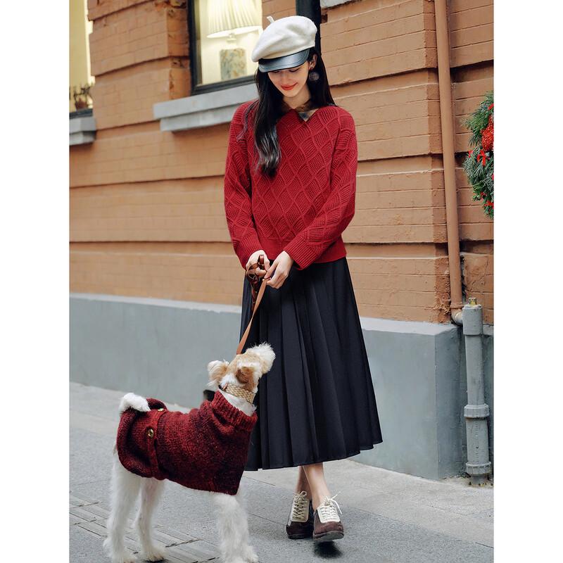 Annacou High-Intelligence Old Money Style Pleated Long Skirt