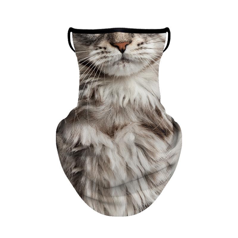 Maseczka na twarz ze zwierzętami TikTok: Zewnętrzny nakładany na uszy komin na szyję z filtrem przeciwsłonecznym do jazdy na rowerze, jedwab lodowy, oddychający, gotowy na lato