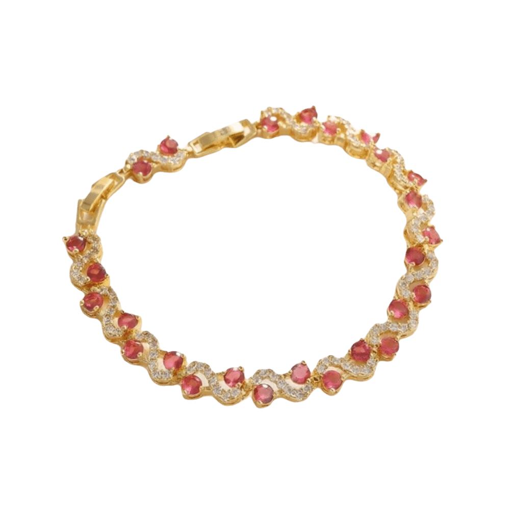 Colorful Crystal Gemstone Bracelet Zinc Zinc Alloy Fashion Jewelry Zircon Cross Hand Chain  Dinner Parties