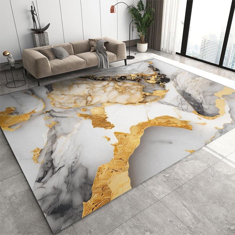 Modern Light Luxury Printing Large Carpet Anti-slip and Wear-resistant Soft Mat for Living Room Bedroom Rug Easy Clean Fashion