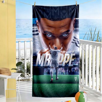 Ręcznik Plażowy Mbappe Szybkoschnący Miękki Mikrofibra Wygodny Lekki Odpowiedni na Pływanie, Siłownię, Kemping, Jogi Wakacje