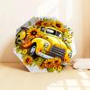 Sunflower Pickup Truck with Automatic Opening Umbrella - Portable Folding Design, 8-Bone Iron Frame Outdoor Umbrella, Ideal Gift for Fans, T