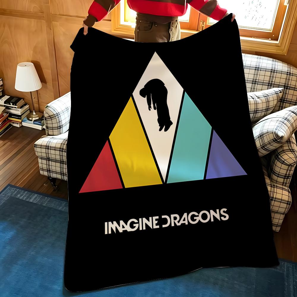 Music I-Imagine D-Dragons Throw Flannel Cozy Print Blanket, Portable, Durable Machine Washable cute Cool