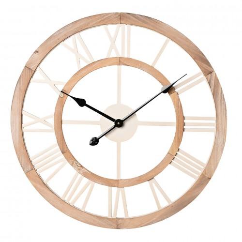 Hometime Shabby Chic Round Wall Clock Cut Out Dial 60cm