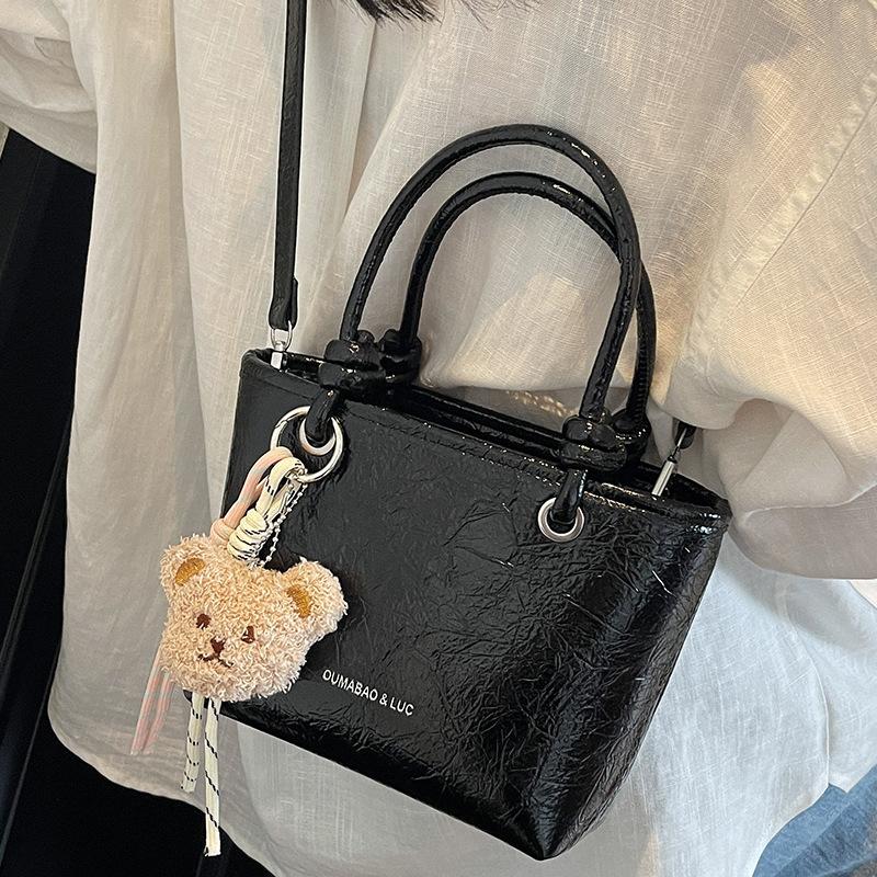 2025 summer new fashion Korean lychee pattern portable commuter bag women's fashion small tote bag messenger bag