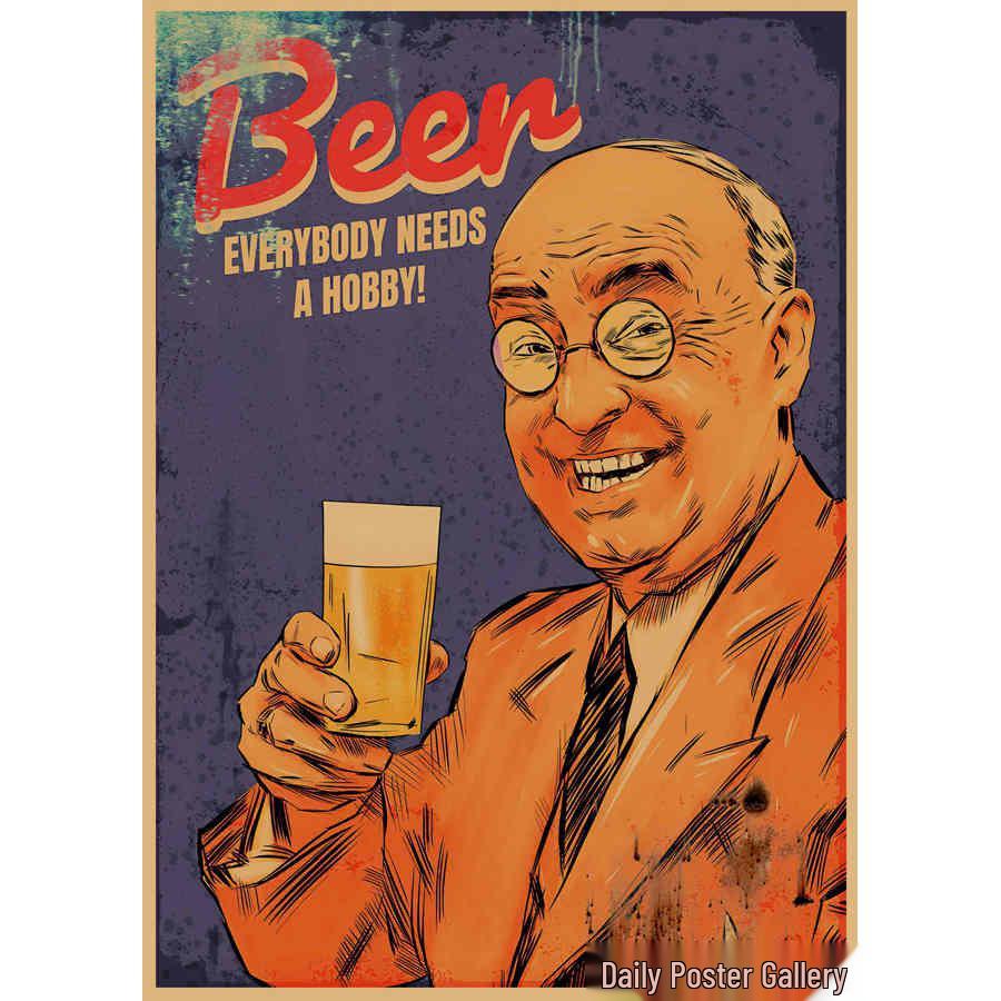 

Retro Bar & Restaurant KTV Beer Poster - Skewers Shop Barbecue Decorative Wall Art Mural 483 29.7X42cm(A3 size)