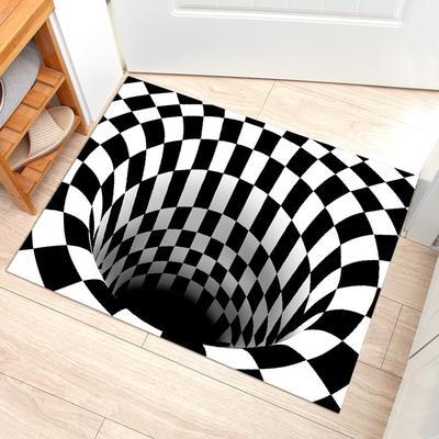 3D Dizziness Crystal Velvet Floor Mat  Durable and Easy To Clean Anti-Slip Mat for Home Decoration  Entry Door Mat