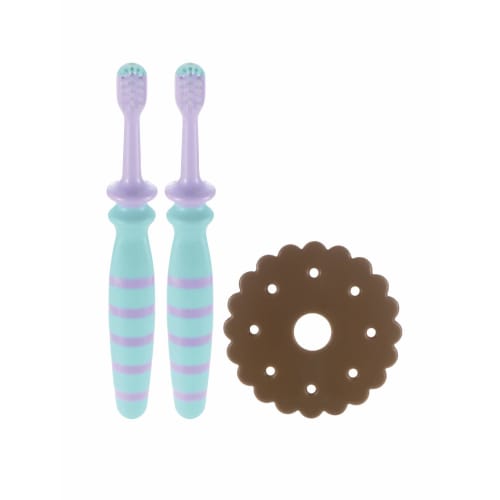 

Richell Try Chopstick-Holding Baby Toothbrush (2-Pack) - Self-Brushing, for Ages 18 Months and Up