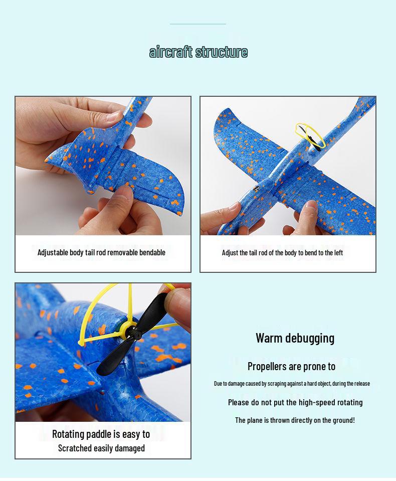 USB Rechargeable Foam Hand-Throw Boomerang Airplane Toy for Kids